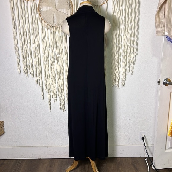 Vince Black Sleeveless Turtleneck Midi Dress Size Large - Picture 4 of 11